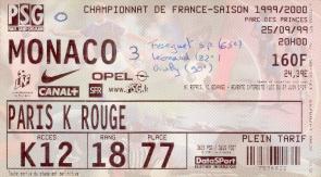 25/09/99    PSG 0/3 Monaco    Buts : Leonard 22e, Treseguet (sp) 65e, Giuly 90e