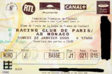 22/01/00    32e de finale Coupe de France    Racing Club de Paris 0/1 Monaco    but : Prso