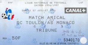 27/07/96    Match amical    Toulon 1/3 Monaco    buts : doubl de Scifo, Wreh