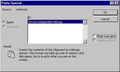 Insertion of an image in a Cuckoo document